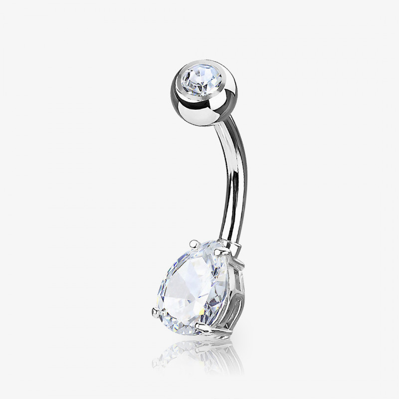 Piercing umbigo gota prata 925 - Lopratas